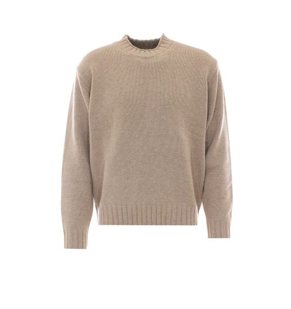 Maglione beige in maglia grossa