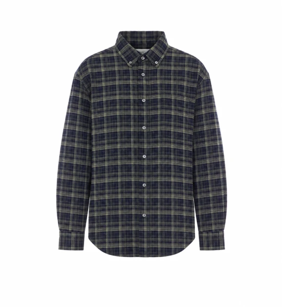 Camicia a quadri blu navy