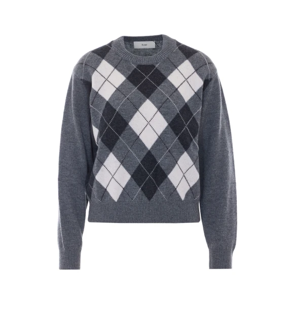 Grey sweater with Argyle motif DUNST