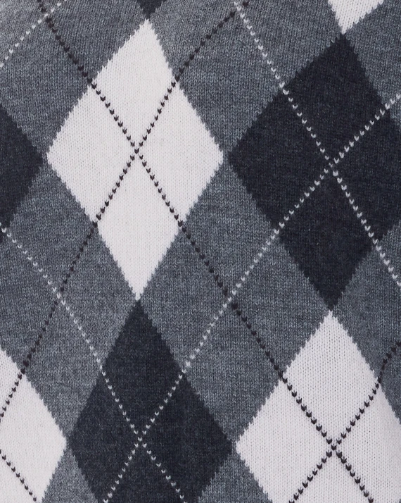 Grey sweater with Argyle motif DUNST