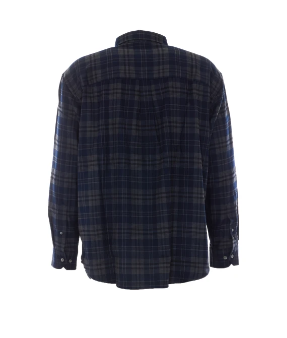 Dark navy checked flannel shirt DUNST