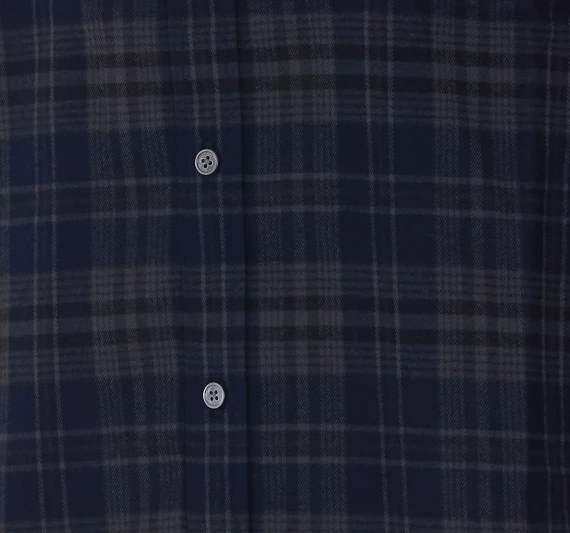 Dark navy checked flannel shirt DUNST
