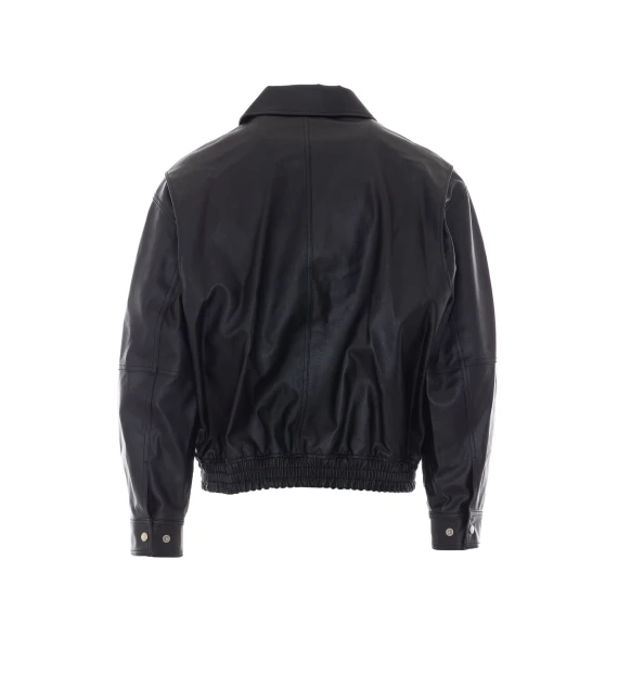Black faux leather bomber jacket DUNST