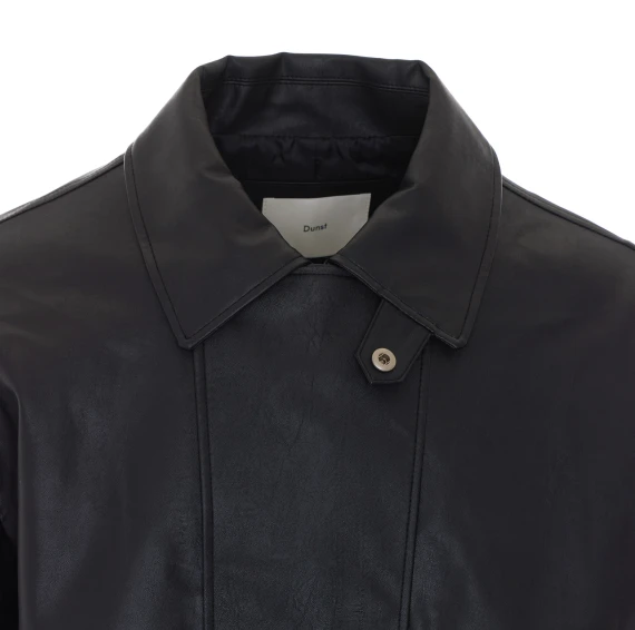 Black faux leather bomber jacket DUNST