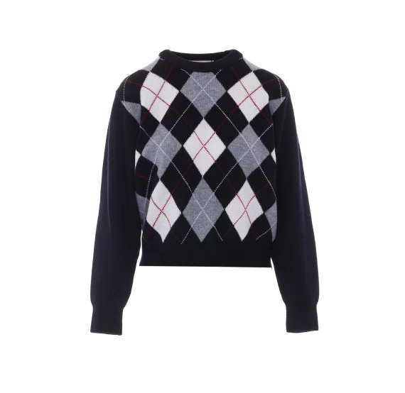 Black wool argyle sweater DUNST