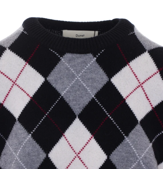Black wool argyle sweater DUNST