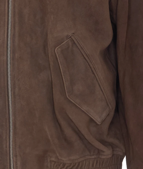 Taupe suede blouson jacket DUNST