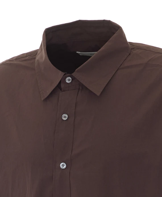 Camicia in cotone marrone scuro DUNST