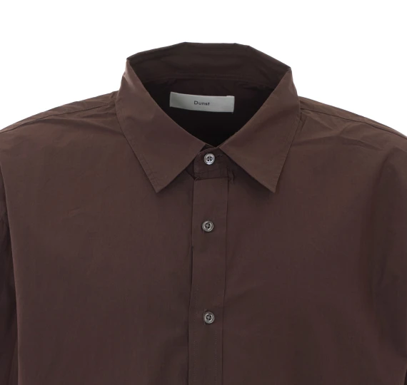 Camicia in cotone marrone scuro DUNST