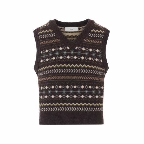 Gilet in maglia marrone scuro