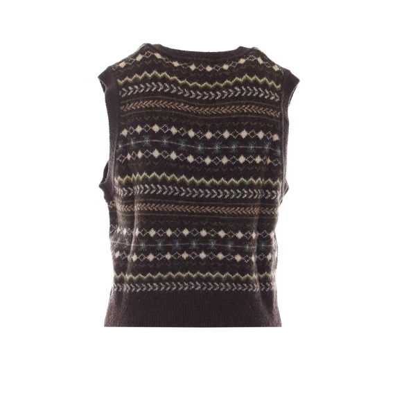 Dark brown knitted vest DUNST
