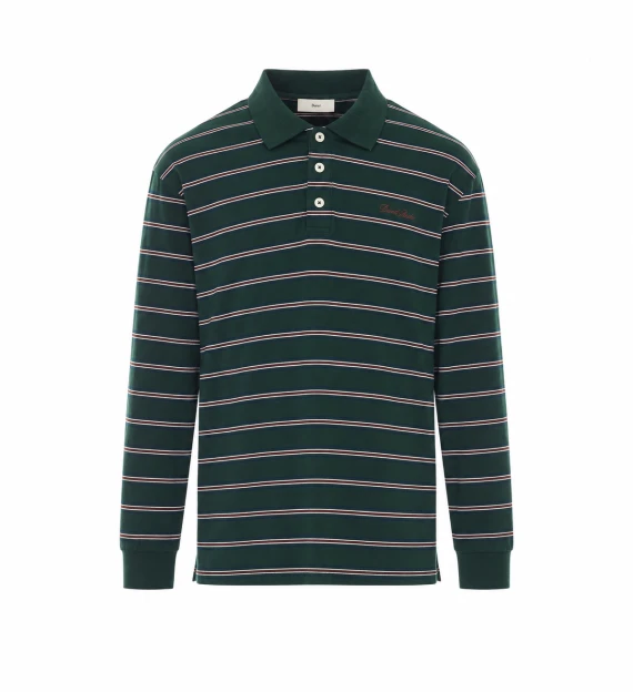 Polo verde scuro a righe