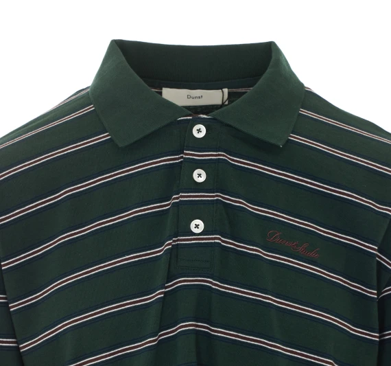 Dark green striped polo shirt DUNST