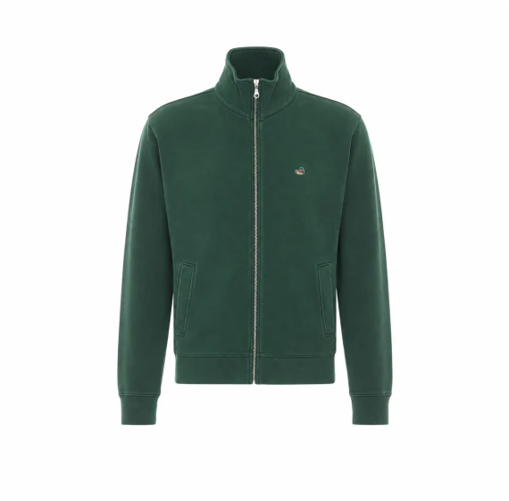 Felpa con zip verde scuro