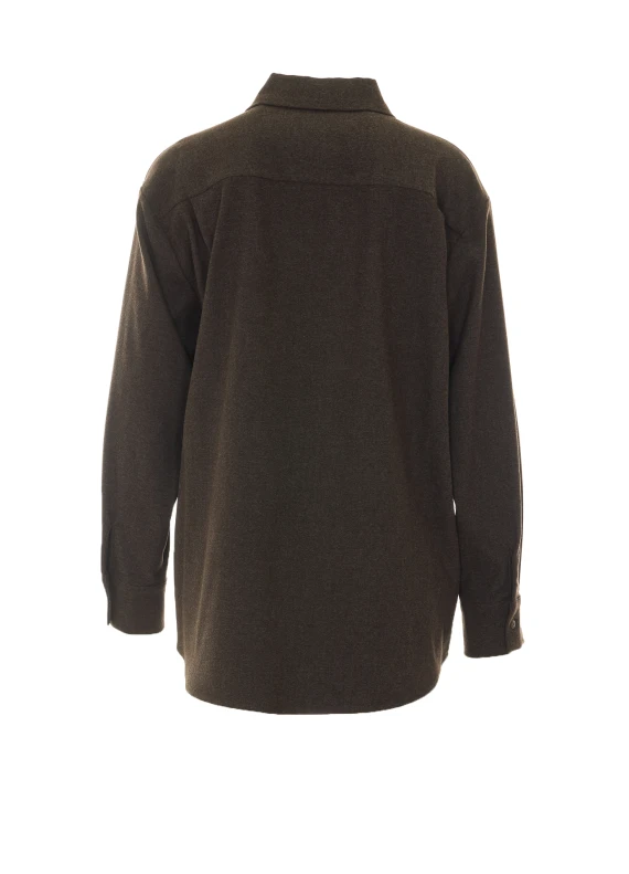 Brown Shirt with Frontal Buttons Closure