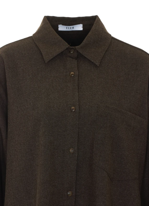 Brown Shirt with Frontal Buttons Closure
