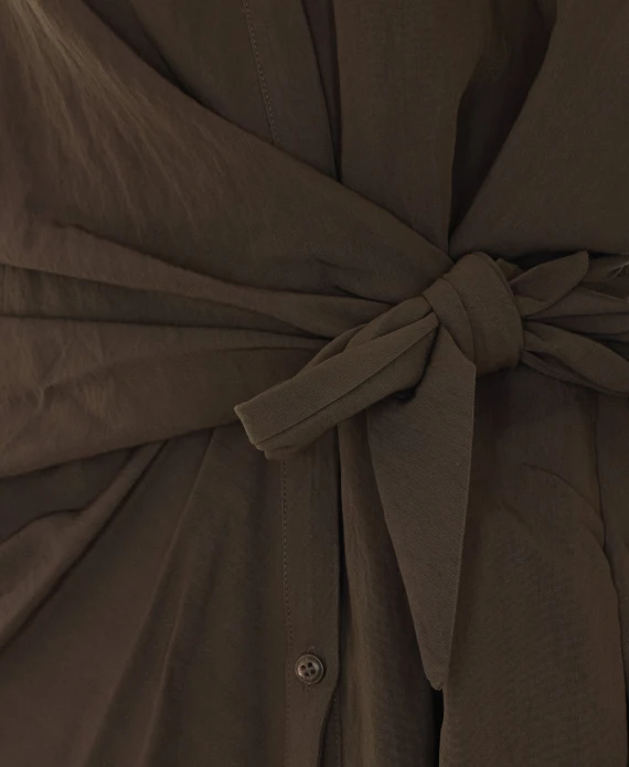 Brown Shirt with Frontal Buttons Closure