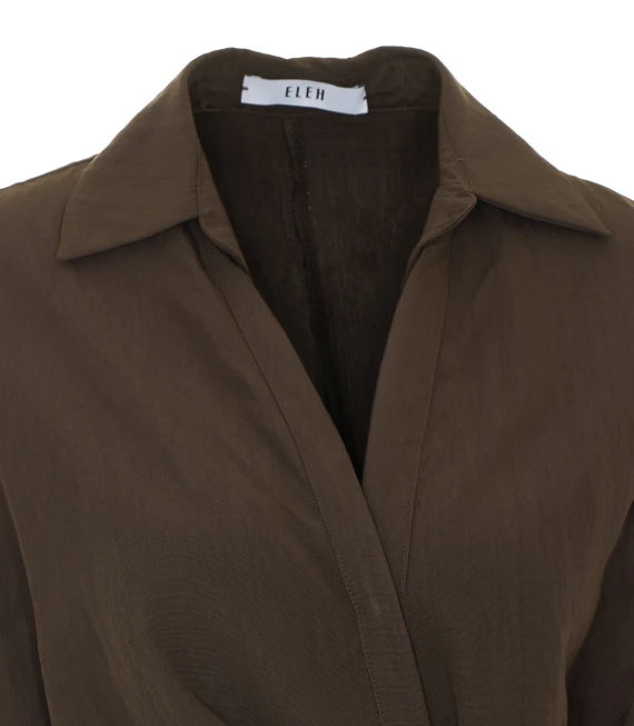 Brown Shirt with Frontal Buttons Closure