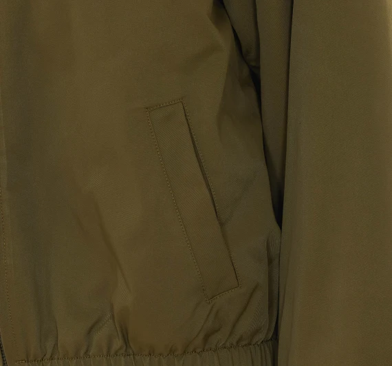 Green Bomber with Frontal Zip Closure