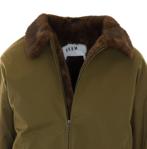 Green Bomber with Frontal Zip Closure