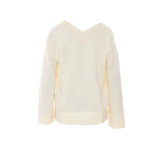 Cream V-neck sweater Eleh