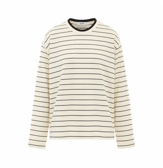 Maglia bianca e nera a righe