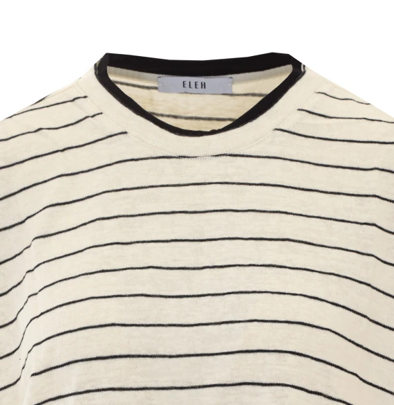 White and black striped long-sleeve top Eleh