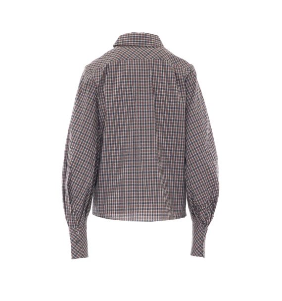 Grey cotton Kalmia check shirt essentiel antwerp