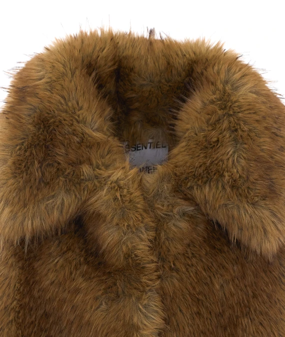 Beige Kastanje Foax Coat with Frontal Button Closure essentiel antwerp