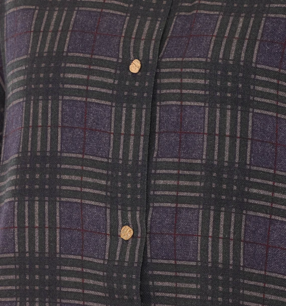 Dusty Green Kiss Check Shirt with Frontal Buttons Closure essentiel antwerp