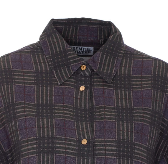 Dusty Green Kiss Check Shirt with Frontal Buttons Closure essentiel antwerp
