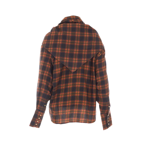 Kiss orange check shirt essentiel antwerp