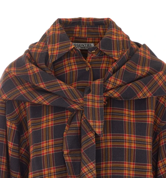 Kiss orange check shirt essentiel antwerp