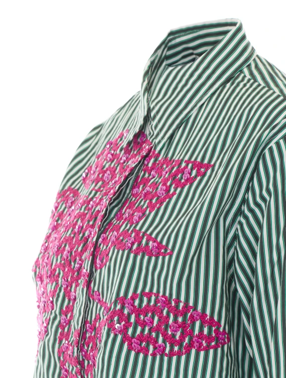 Camicia verde a righe essentiel antwerp