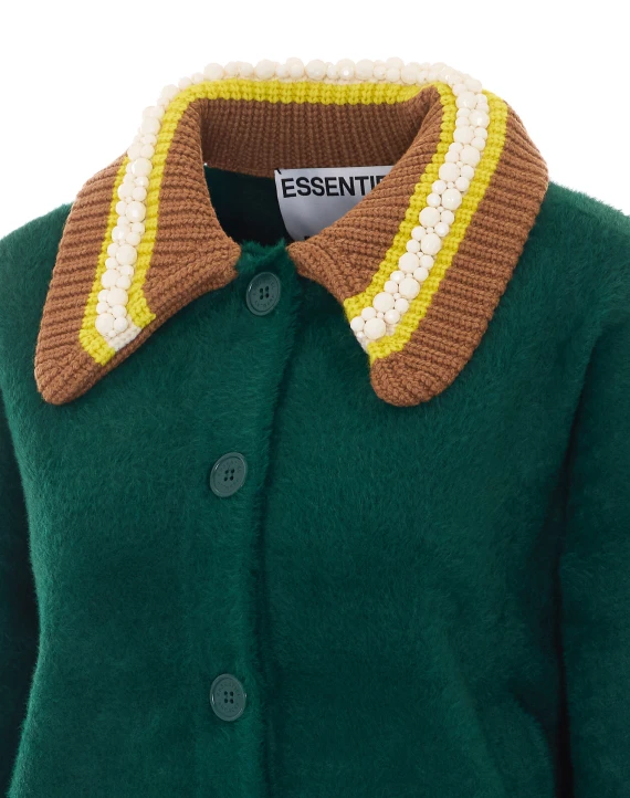 Giacca in maglia verde scuro essentiel antwerp
