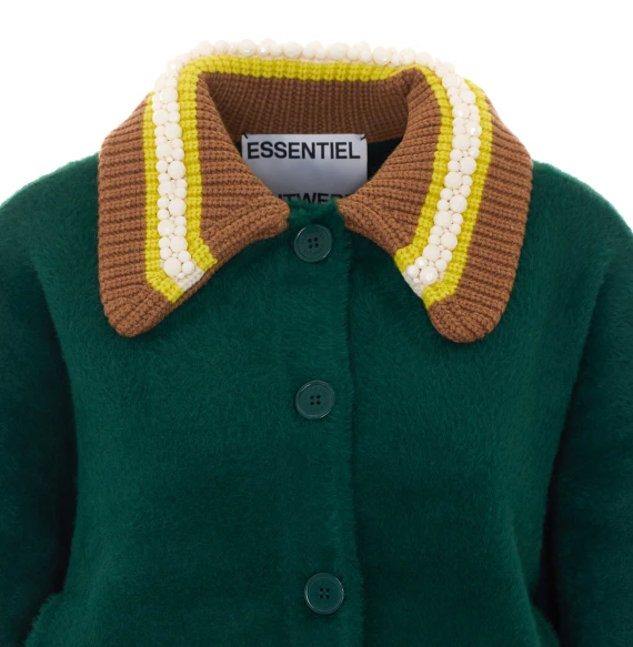 Giacca in maglia verde scuro essentiel antwerp
