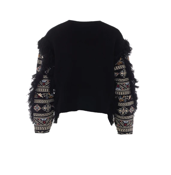 Black sweater with fringes FARM RIO
