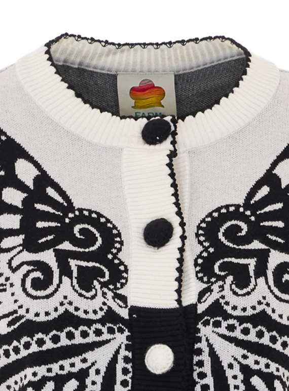 Arabesque black and white cardigan FARM RIO