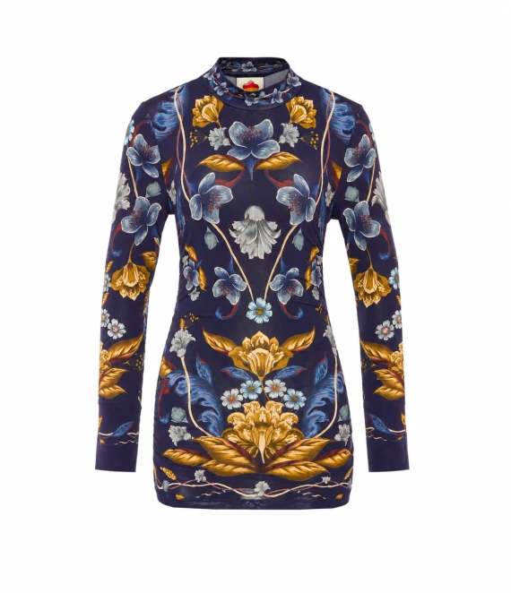 Top multicolor a maniche lunghe