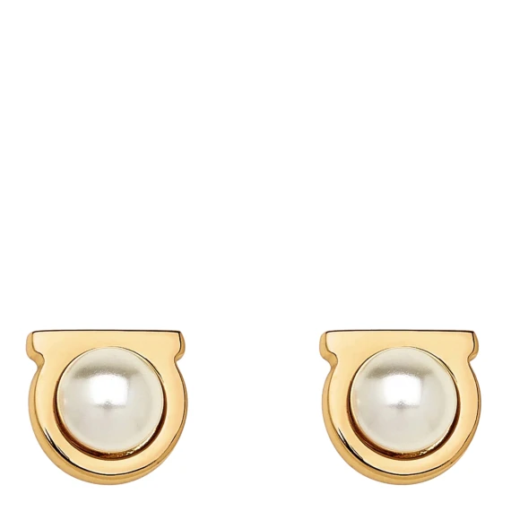 Gancini Pearl Earrings Ferragamo