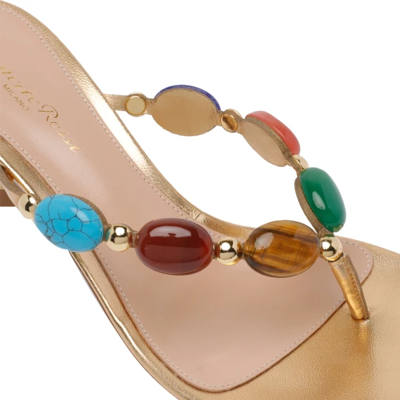 Gold Shanti Thong Pump Sandals Gianvito Rossi