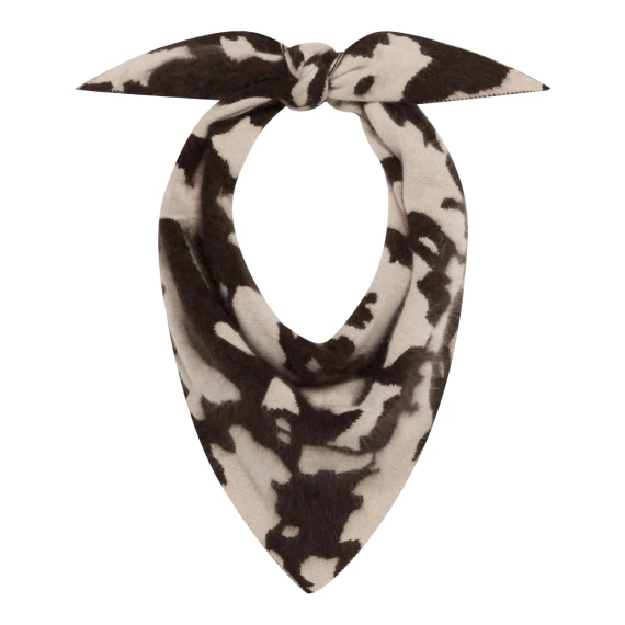 Brown and White Grizzly Cowhide Wild Rag Foulard GUEST IN RESIDENCE