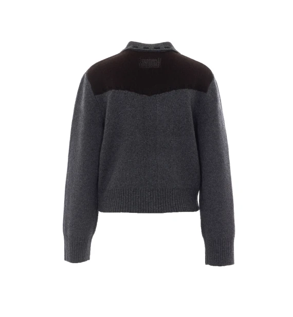 Grey and Brown Saddle Up Knitted Jacket GUEST IN RESIDENCE