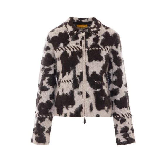 Multicolor Grizzly Cowhide Jacket with Zip Closure GUEST IN RESIDENCE