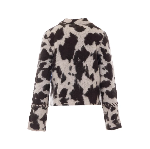 Multicolor Grizzly Cowhide Jacket with Zip Closure GUEST IN RESIDENCE