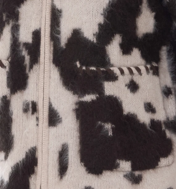 Multicolor Grizzly Cowhide Jacket with Zip Closure GUEST IN RESIDENCE