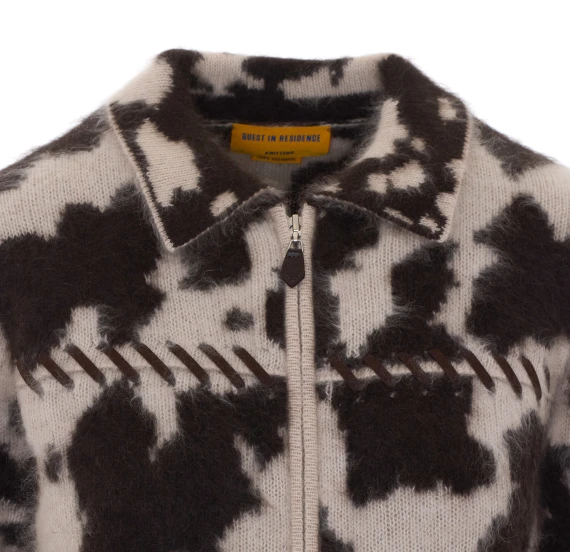 Multicolor Grizzly Cowhide Jacket with Zip Closure GUEST IN RESIDENCE