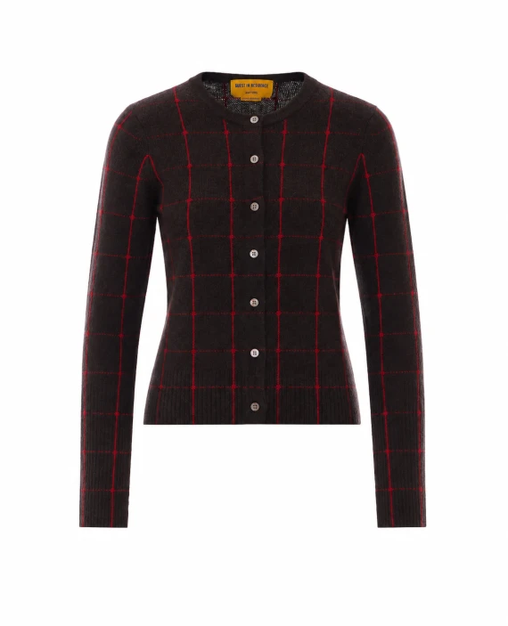 Brown Jane Checker Cardigan GUEST IN RESIDENCE