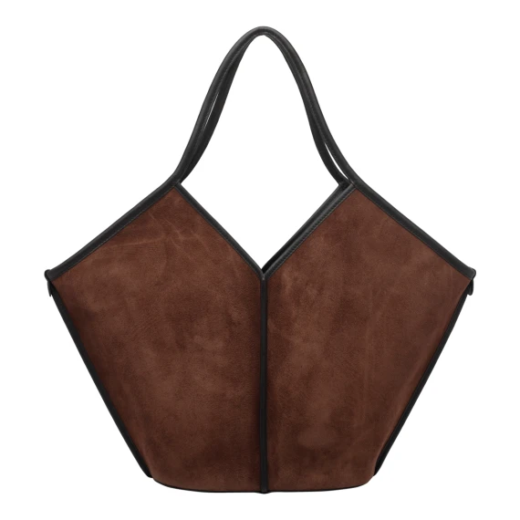 Brown Suede Calella Tote Distressed