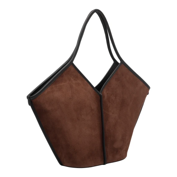 Brown Suede Calella Tote Distressed